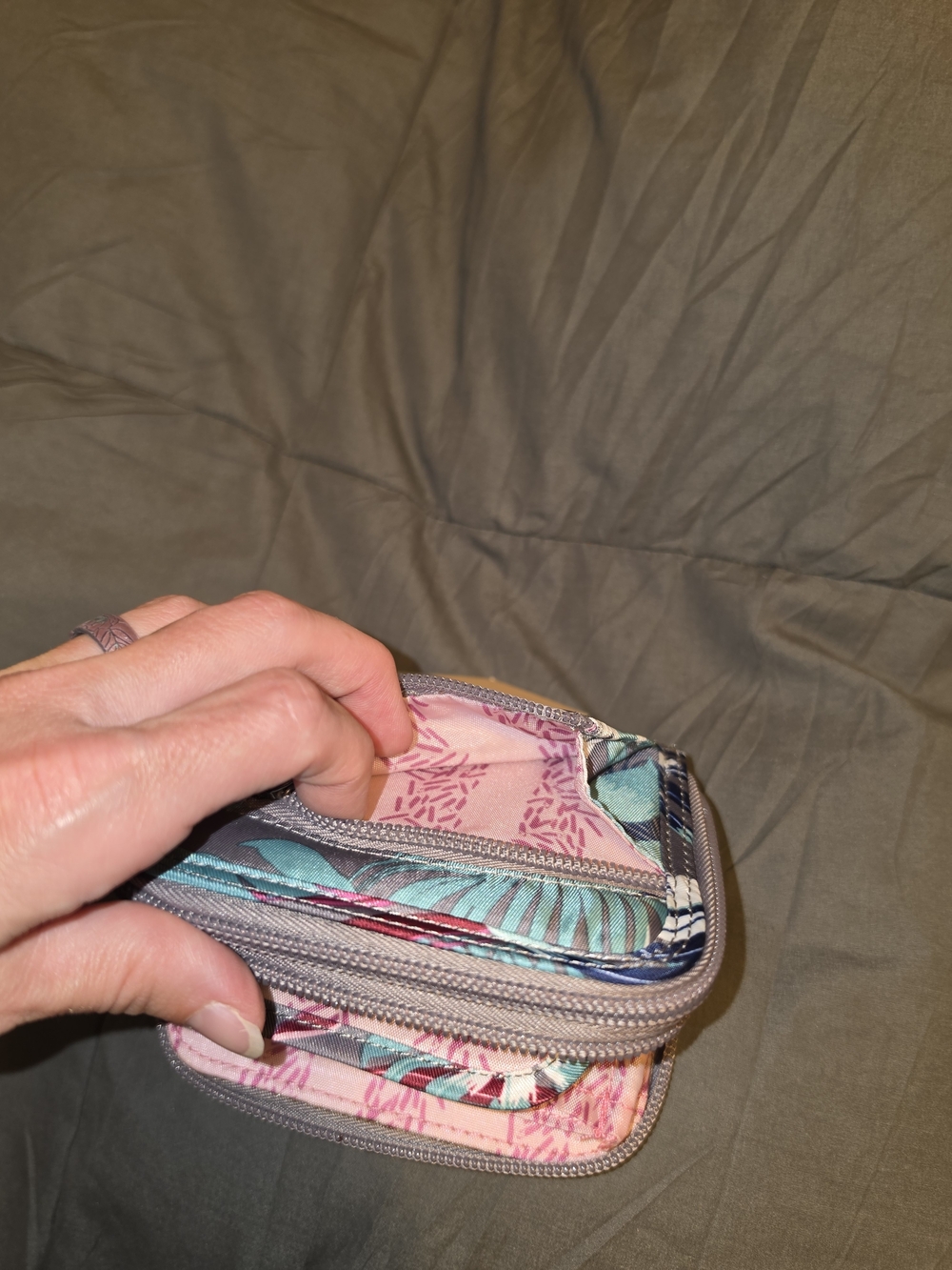 Lug Splits Compact Wallet In Botanical Multi - Picture 6 of 8